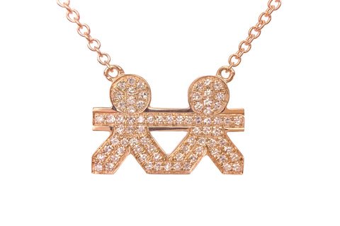 VCH Paper Doll Diamond Necklace Rose Gold