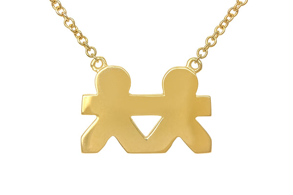 VCH Yellow Gold Paper Doll Necklace